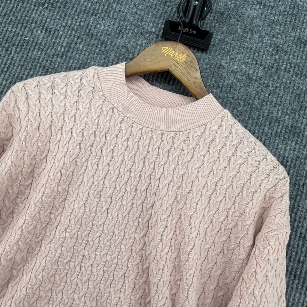 Star D'Luna Sweater Kids Size 10-12 Pink Excellent Cable Knit Cropped Pullover